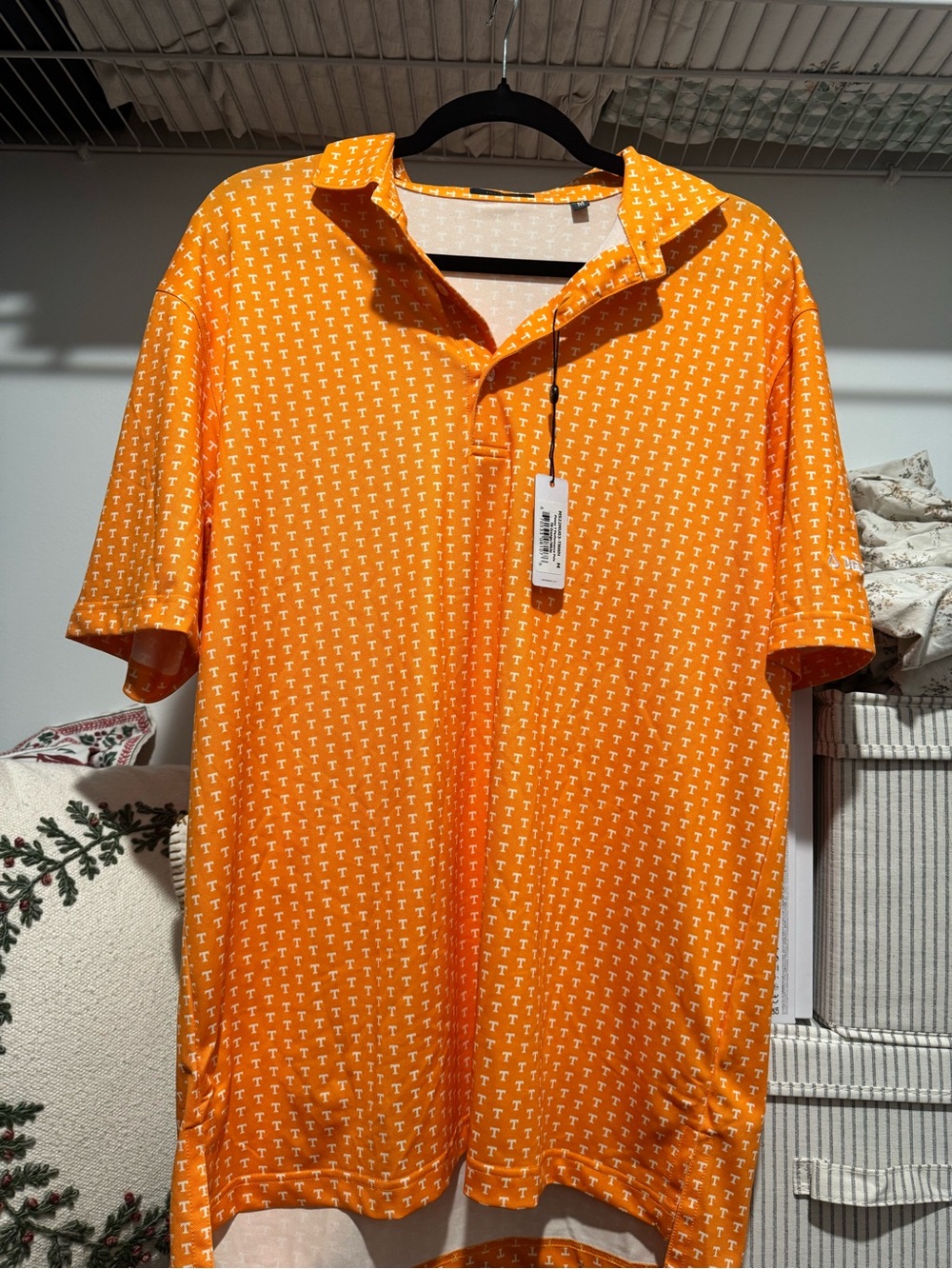 Men's Orange Short-Sleeve Polo Shirt Volunteer Tennessee NWT Size Medium